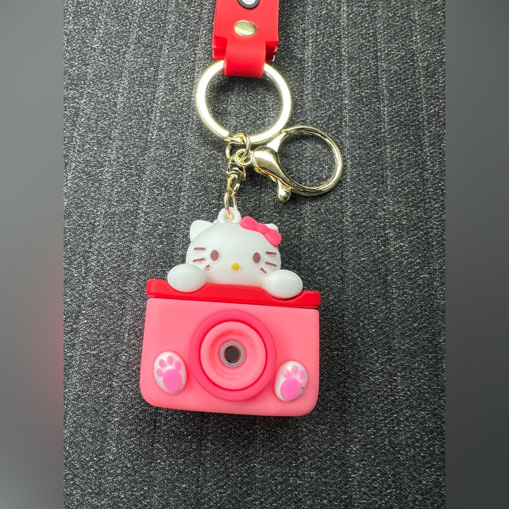 Hello Kitty Pink Camera Keychain
